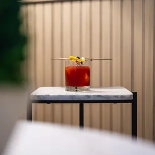 a bloody drink on a table