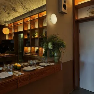 interior, sushi and sashimi