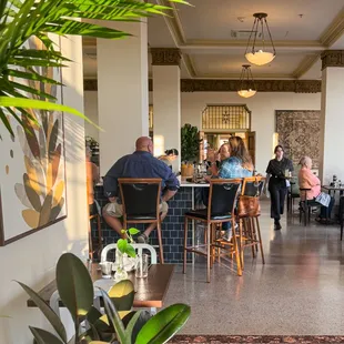 people sitting at tables