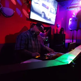 two men playing music