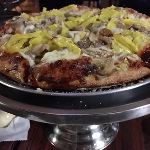 my fav: banana peppers, mushrooms &amp; Italian sausage