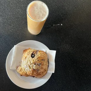 Iced coffee and scone