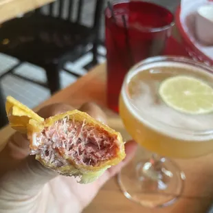 Inside of the Corned Beef Rangoon