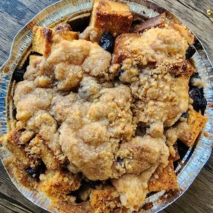 Blueberry fresh French toast casserole