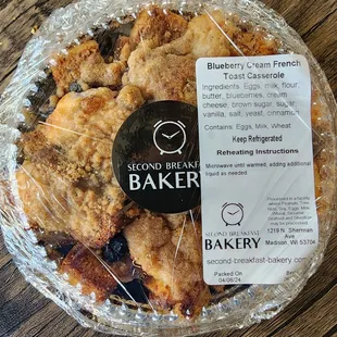 Blueberry cream French toast casserole