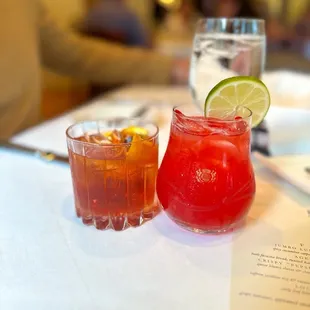 Hibiscus Spritz mocktail &amp; Old Fashioned