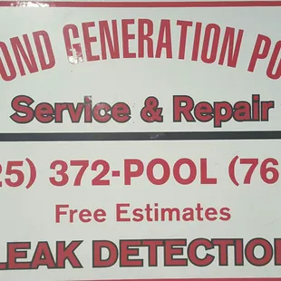 sign for service and repair