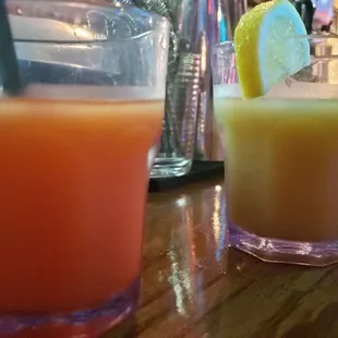 Watermelon Aperol Slush (Left) Bourbon Slush (right)