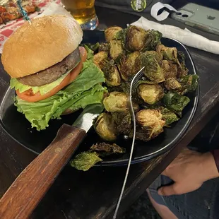 Beyond Burger w/ Brussels Sprouts