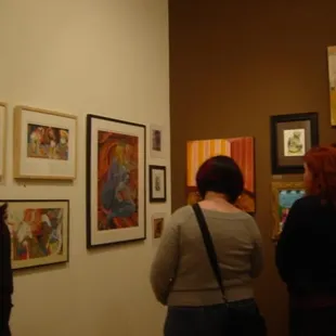 Perusing art at the Toyroom Art Gallery