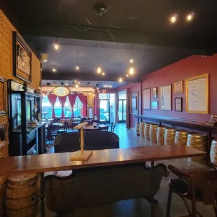 the interior of a bar