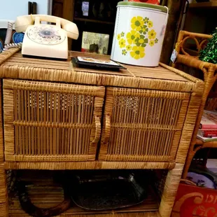 Vintage rattan cabinet