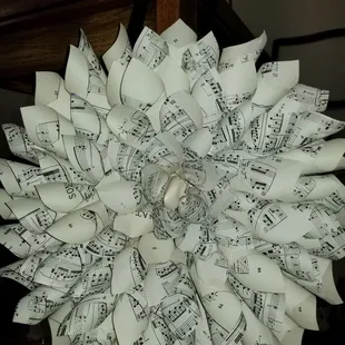 Handmade (by my mama!) sheet music wreath