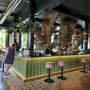The tree behind the bar is really cool!