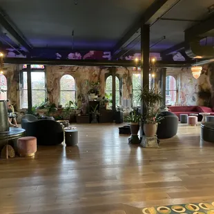 seating and wood floors