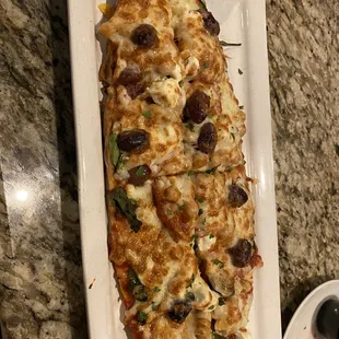 Flatbread pizza at 2nd Street. Very good.