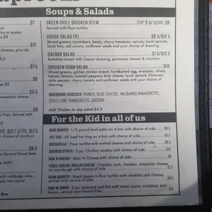 menu
