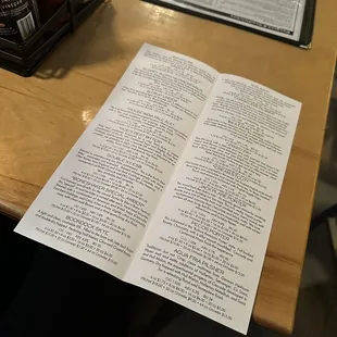 The ONLY beer menu at the table
