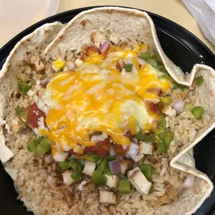 My chicken fajita bowl is amazing!