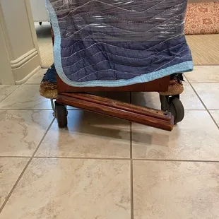 Antique China cabinet with the bottom broken off.