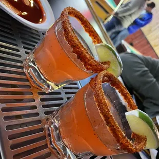 two glasses of bloody drink