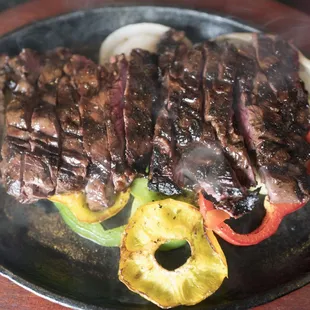 Beef fajitas are some of the best I&apos;ve ever had. Flavorful, tender, and perfectly medium rare.