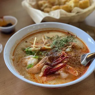 Youtiao Crispy Fried Dough and Tom Yum Shrimp Congee