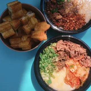 Slow-Cooked Beef and Kimchi Congee