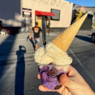 figs and honey and ube brownie