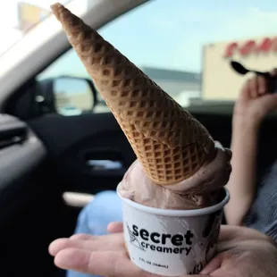 1 scoop of chocolate hazelnut