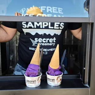 Ube brownie is sooooo good. With chunks of brownies.