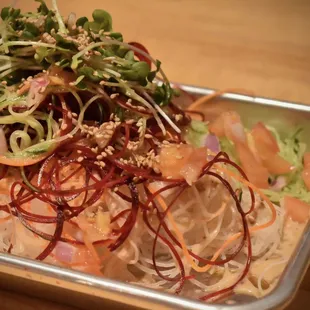 perfect salad beets, daikon, carrot and cucumber