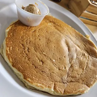 One massive pancake for me