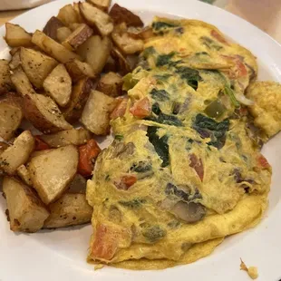 Vegetarian omelette with turkey sausage added