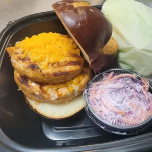 Double salmon burger