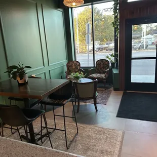 the entrance to the restaurant