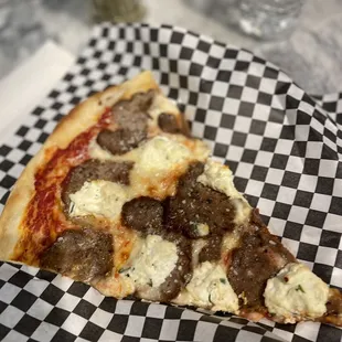 Sausage and fresh ricotta slice