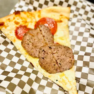 The White with pepperoni &amp; meatball - yum!