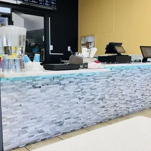 Nice Marble front counter.