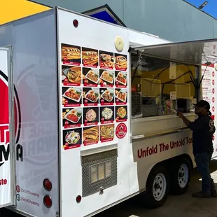 The food trailer was super clean and organized.