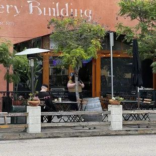Front entrance and large outside patio.