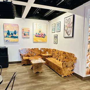 Coolest spot here! Look at the seating and table!