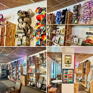 Bearable art and bookshelves adorn the interior of Secret Spot Honolulu!