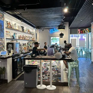 image of the "front room" and bar, as seen from the back room