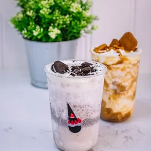 Oreo Sea-salt Dirty Milk and Peanut Butter Lotus Dirty Milk