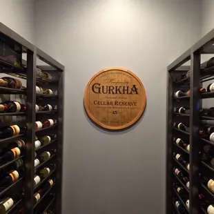a wall of wine bottles