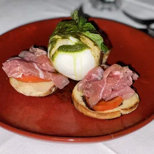 Burrata and prosciutto