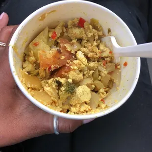 Potatoes &amp; tofu "egg" scramble