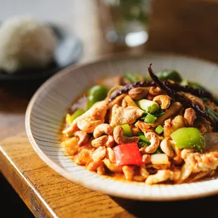 Himaphan chicken.
Stir-fried cashew nut.