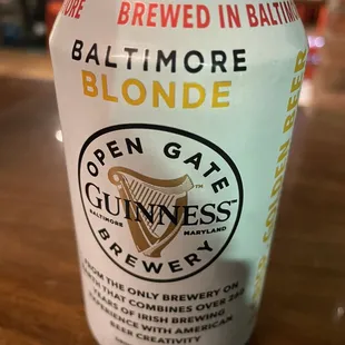Guinness Baltimore Blonde, which is locally brewed